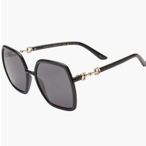 GUCCI Women’s Hexagonal Black Designer Sunglasses.